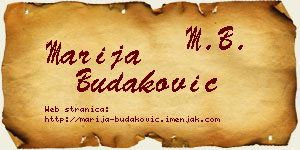 Marija Budaković vizit kartica